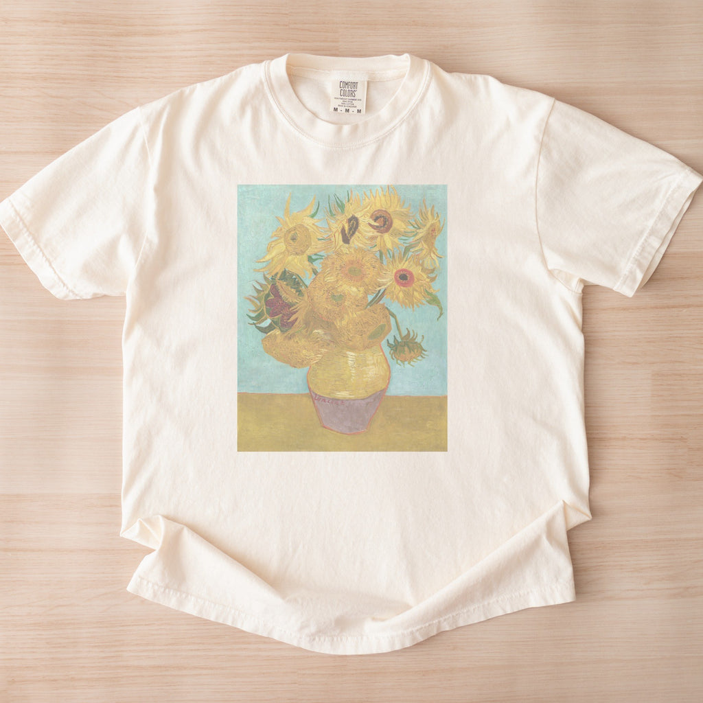 Vincent van Gogh — Vase with Twelve Sunflowers (1888–1889) Post-Impressionist Sunflowers Art Tee