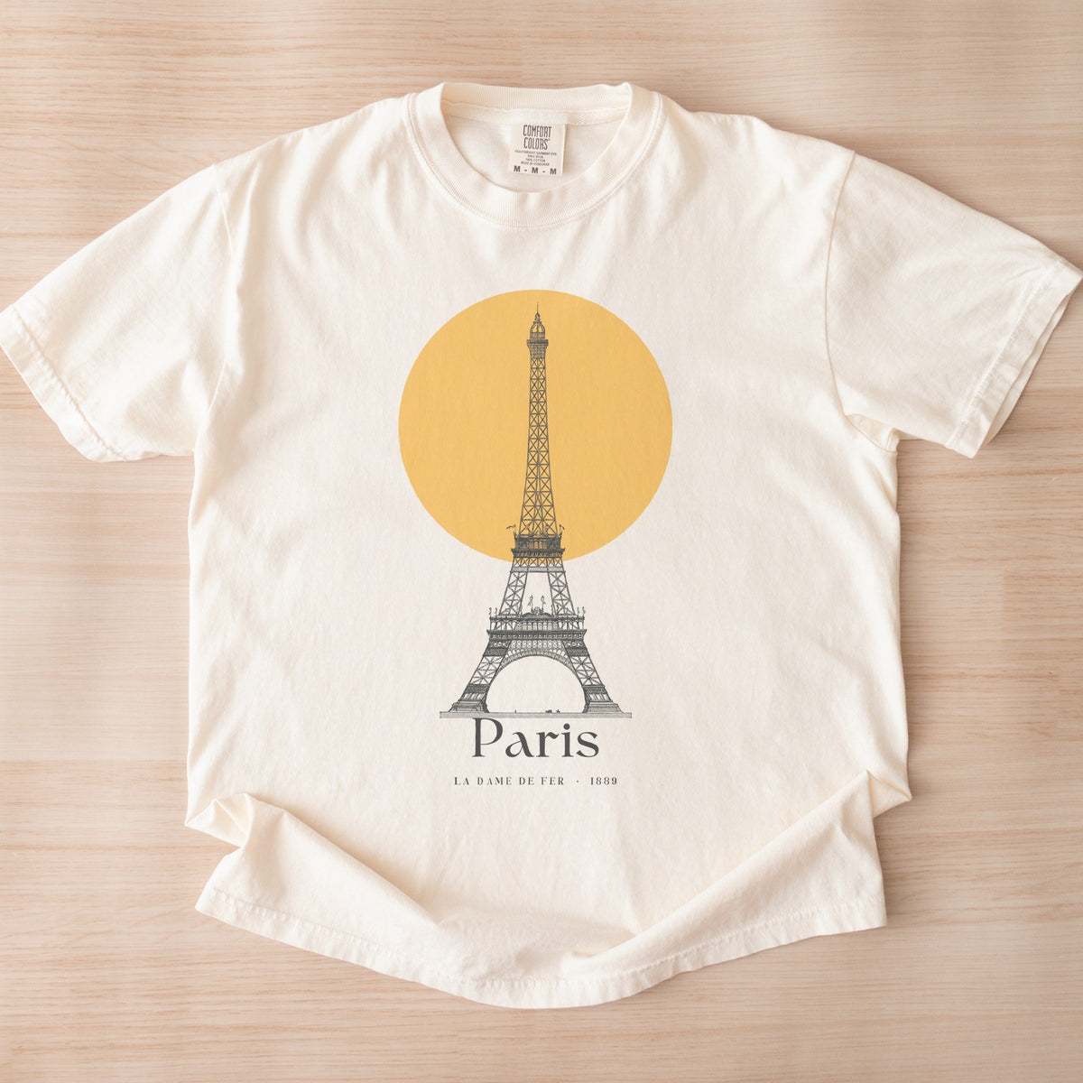 Reimagined Eiffel Tower Engraving — 'La Dame de Fer' (1889) Vintage Paris Poster Tee
