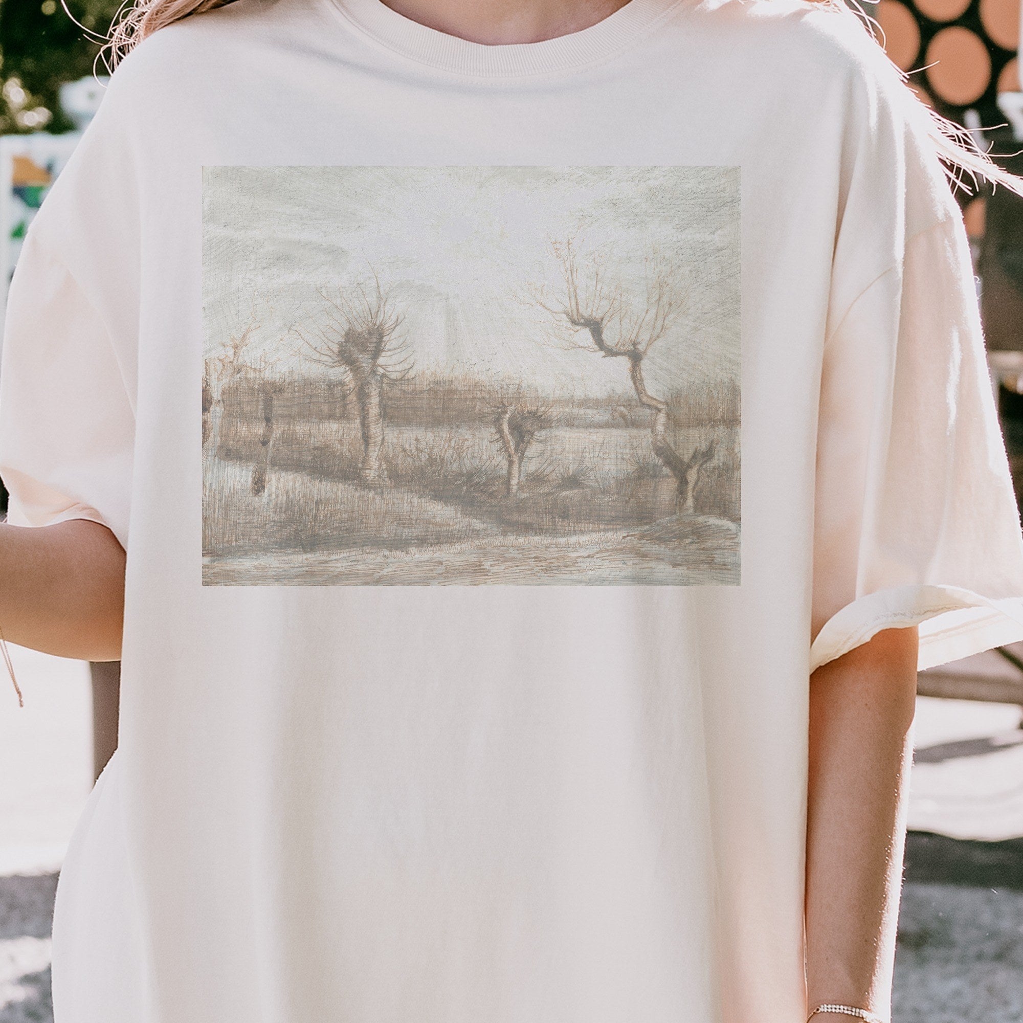 Vincent van Gogh — Pollards (Tetards) (1884) Vintage Landscape Drawing Tee