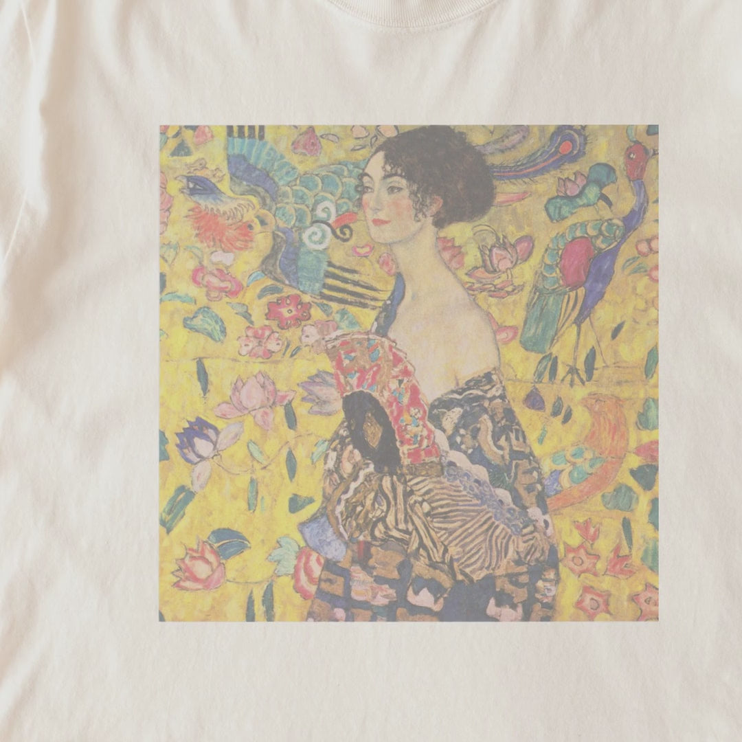Gustav Klimt — Woman with a Fan (1917–1918) Vintage Art Nouveau Portrait Tee