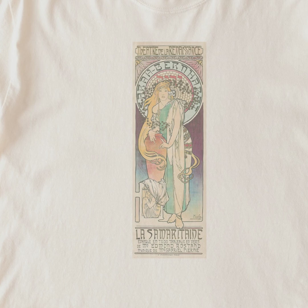 Alphonse Mucha — La Samaritaine, Sarah Bernhardt (1897) Vintage Art Nouveau Theatre Poster Tee