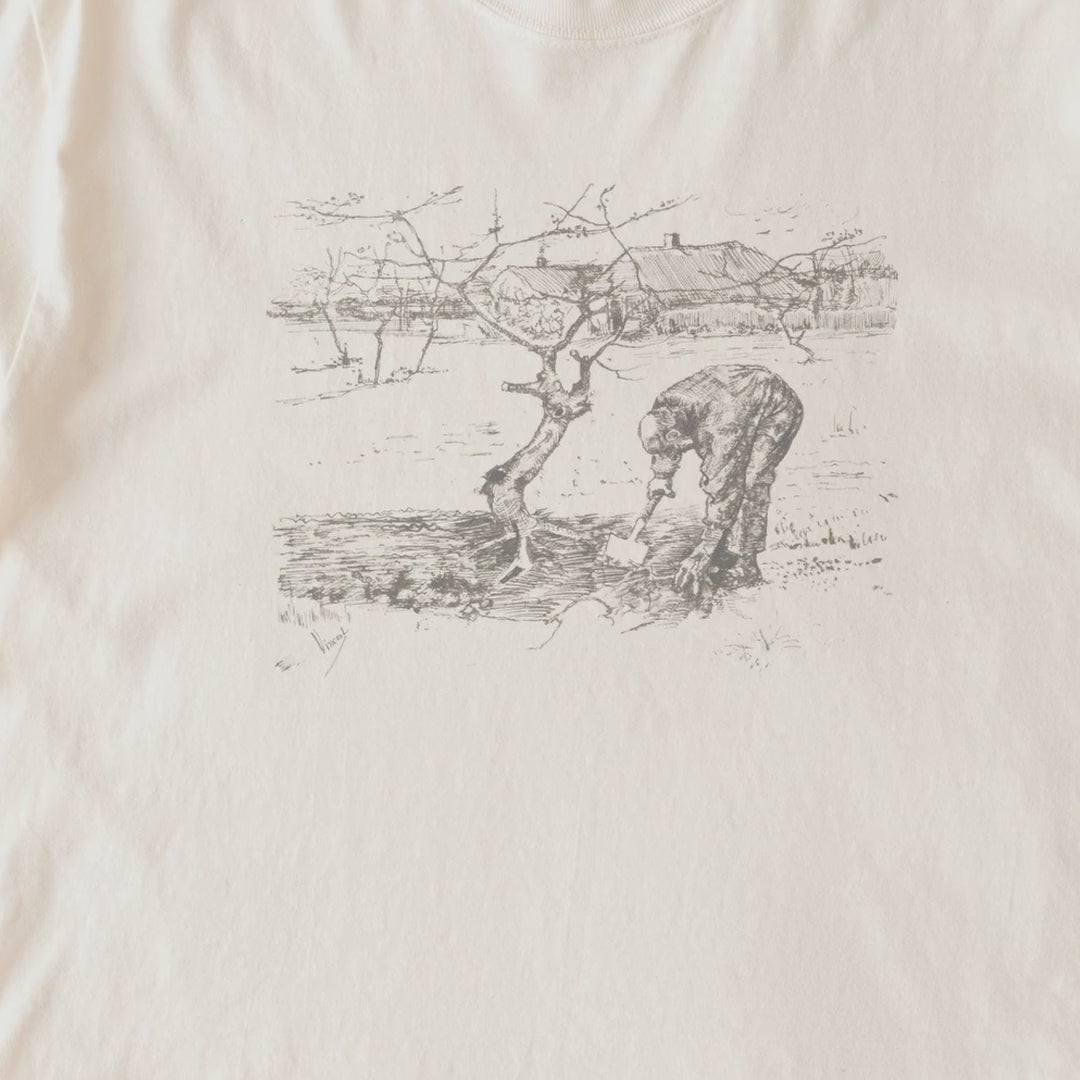 Vincent van Gogh — Gardener by an Apple Tree Vintage Pen-and-Ink Drawing Tee