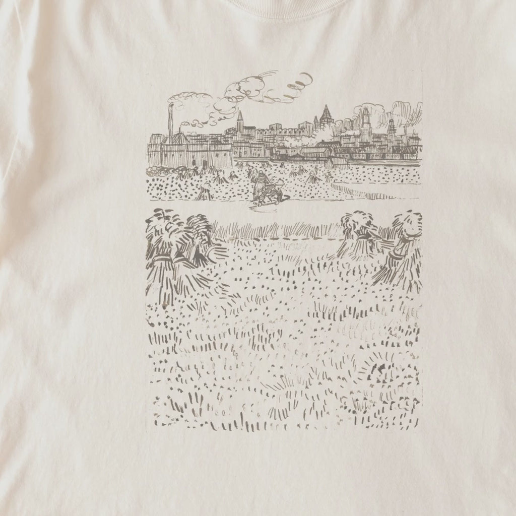 Vincent van Gogh — The Harvest (1888) Vintage Reed Pen Drawing Art Tee