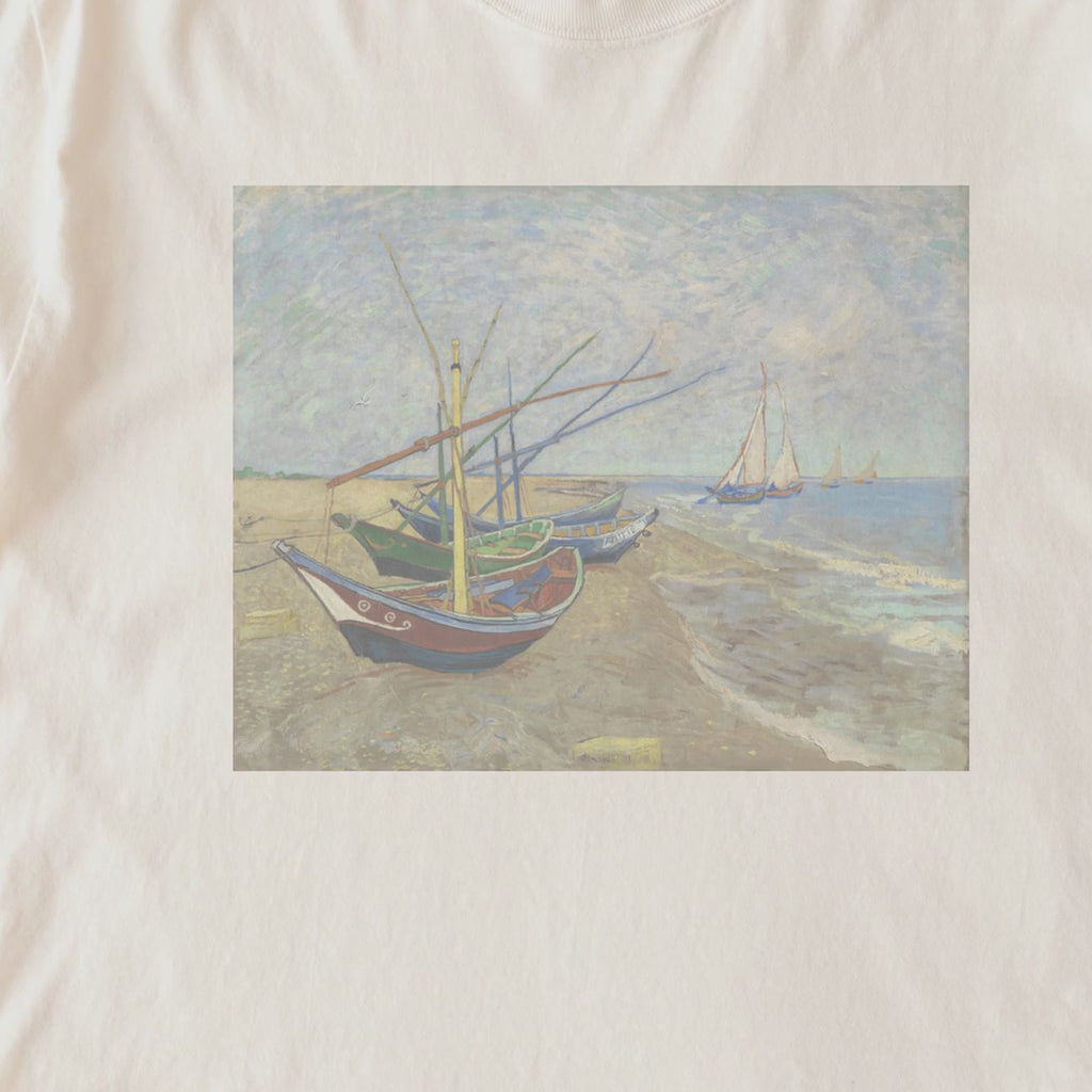 Vincent van Gogh — Fishing Boats on the Beach at Saintes-Maries (1888) Post-Impressionist Art Tee