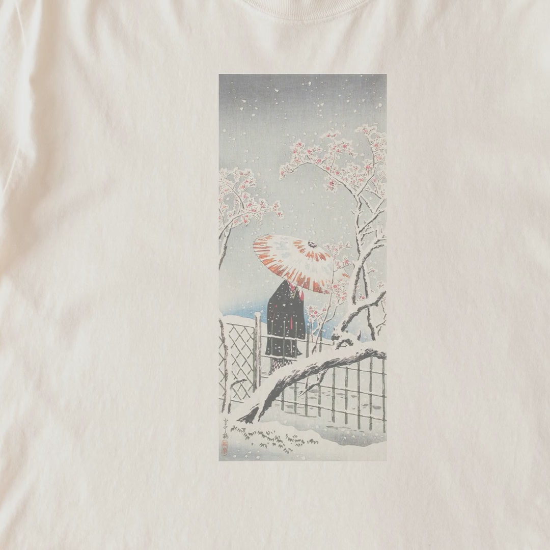 Takahashi Hiroaki (Shōtei) — Plum Tree in Snow, Japanese Woodblock Print Tee