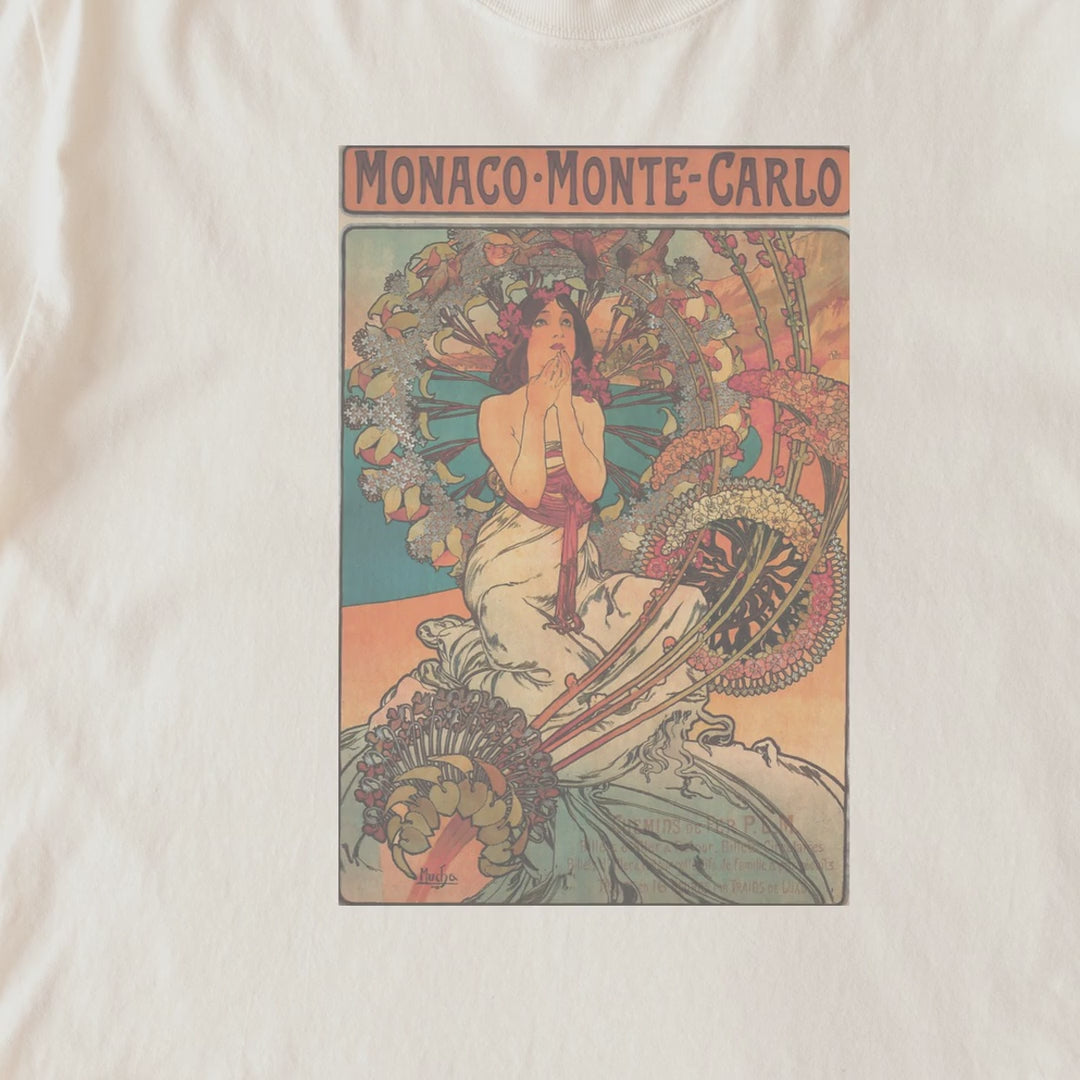 Alphonse Mucha — Monaco · Monte-Carlo (1897) Vintage Art Nouveau Travel Poster Tee