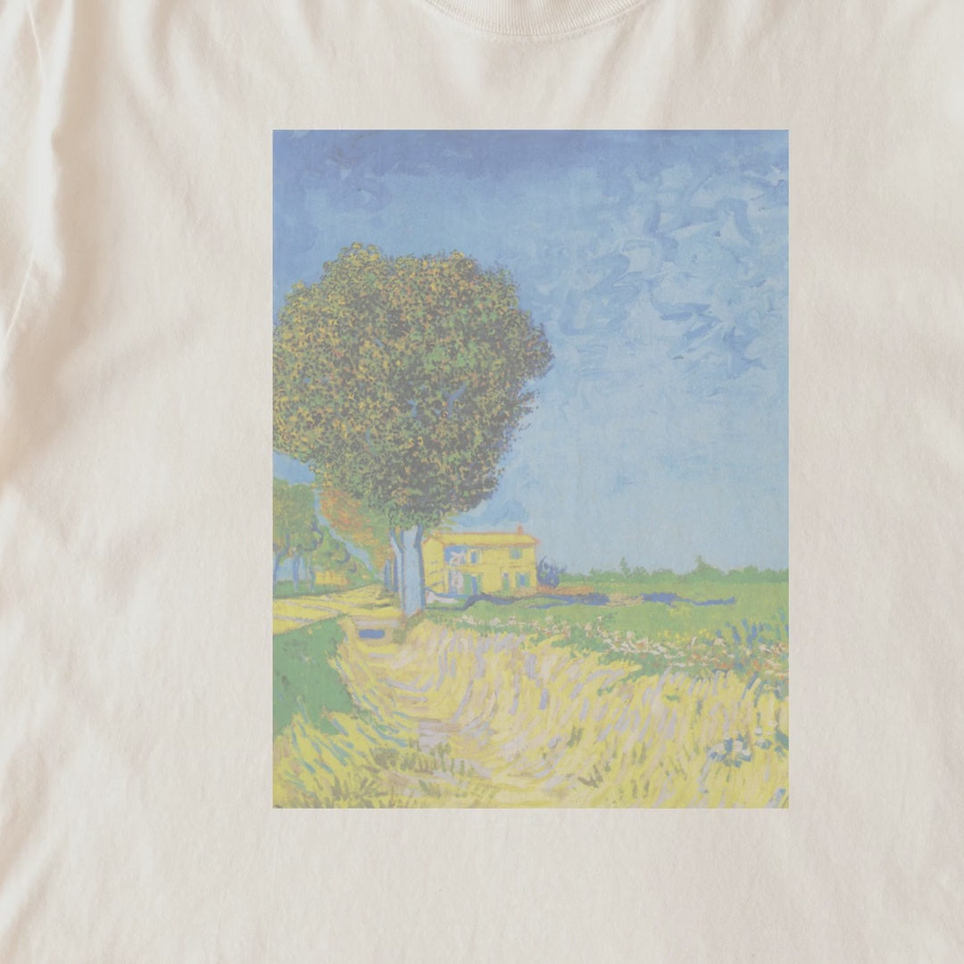 Vincent van Gogh — Avenue at Arles with Houses (1888) Post-Impressionist Landscape Tee