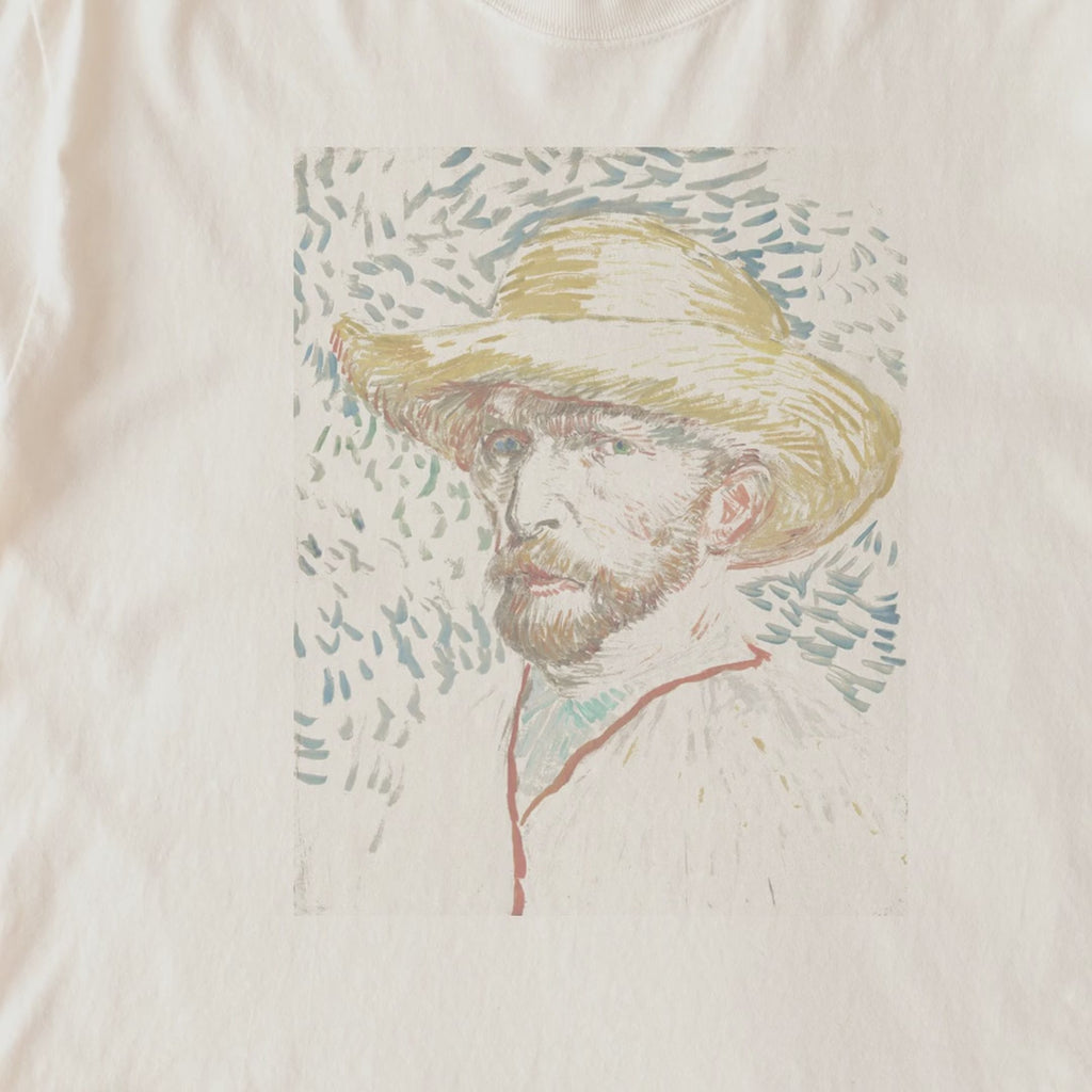 Vincent van Gogh — Self-Portrait with a Straw Hat (1887) Post-Impressionist Portrait Tee