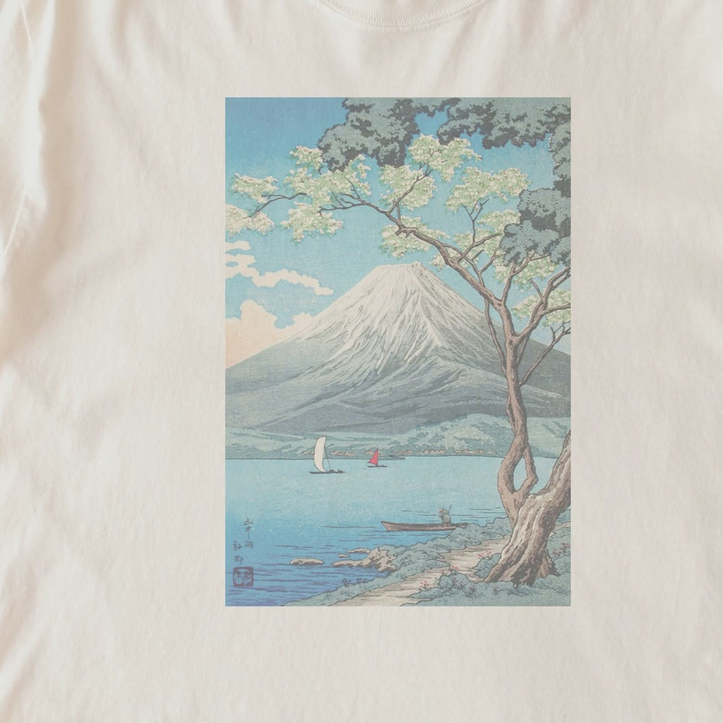 Takahashi Hiroaki (Shōtei) — Mount Fuji from Lake Yamanaka, Japanese Woodblock Landscape Tee