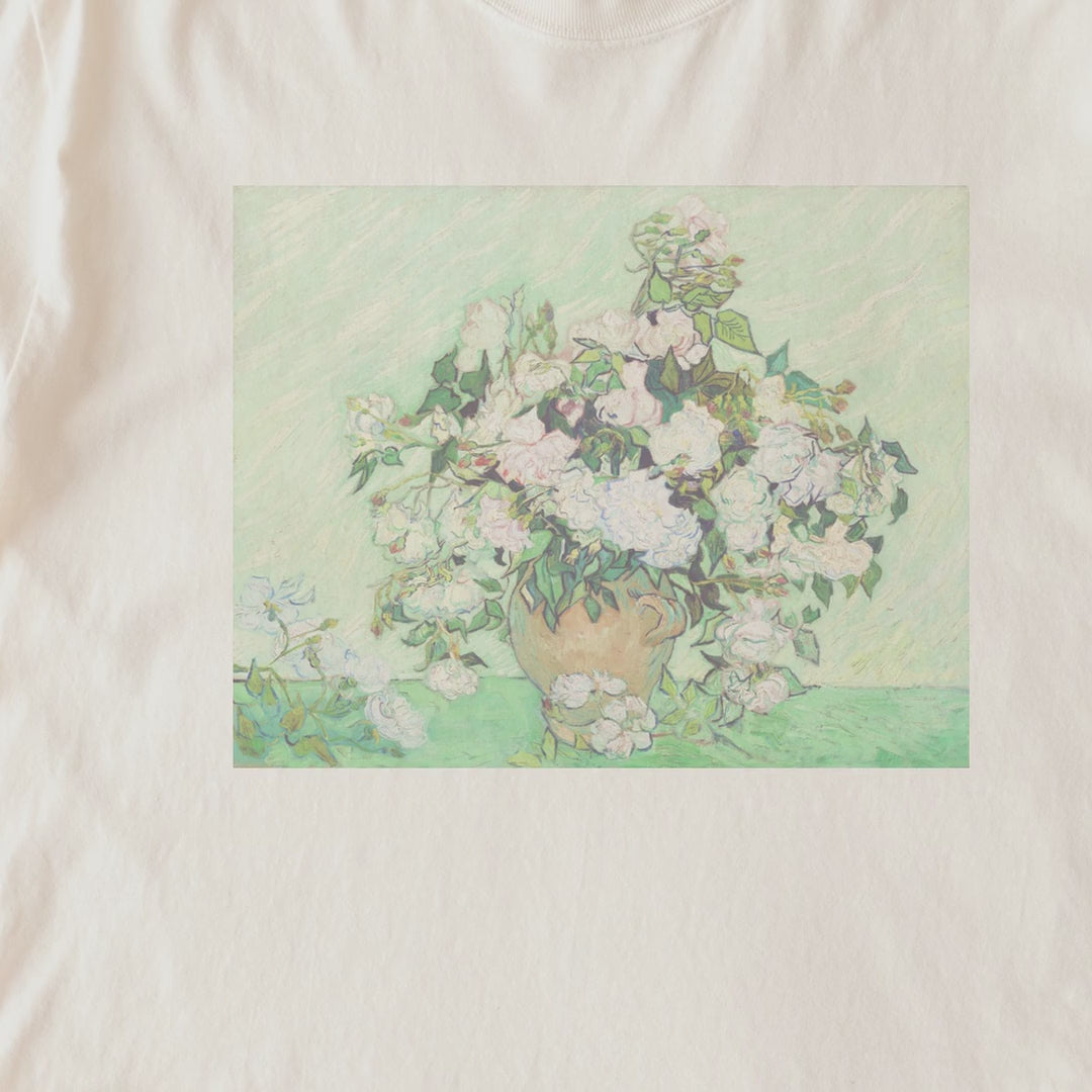 Vincent van Gogh — Roses (1890) Post-Impressionist Floral Still Life Tee
