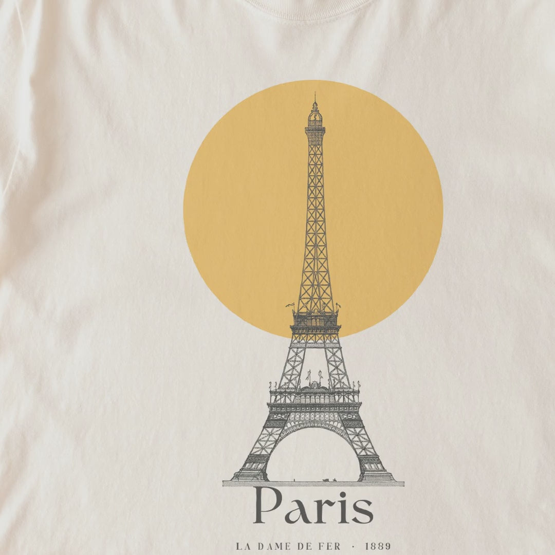 Reimagined Eiffel Tower Engraving — 'La Dame de Fer' (1889) Vintage Paris Poster Tee