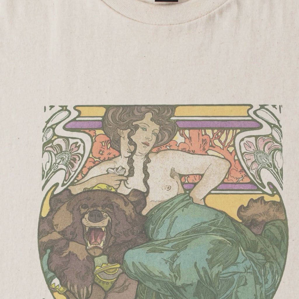 Alphonse Mucha — Untitled (1902) Vintage Art Nouveau Woman & Bear Tee