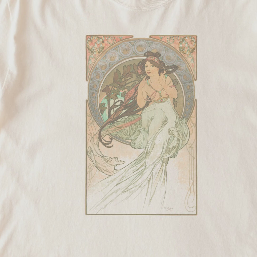 Alphonse Mucha — Music, from Les Arts (1898) Vintage Art Nouveau Tee