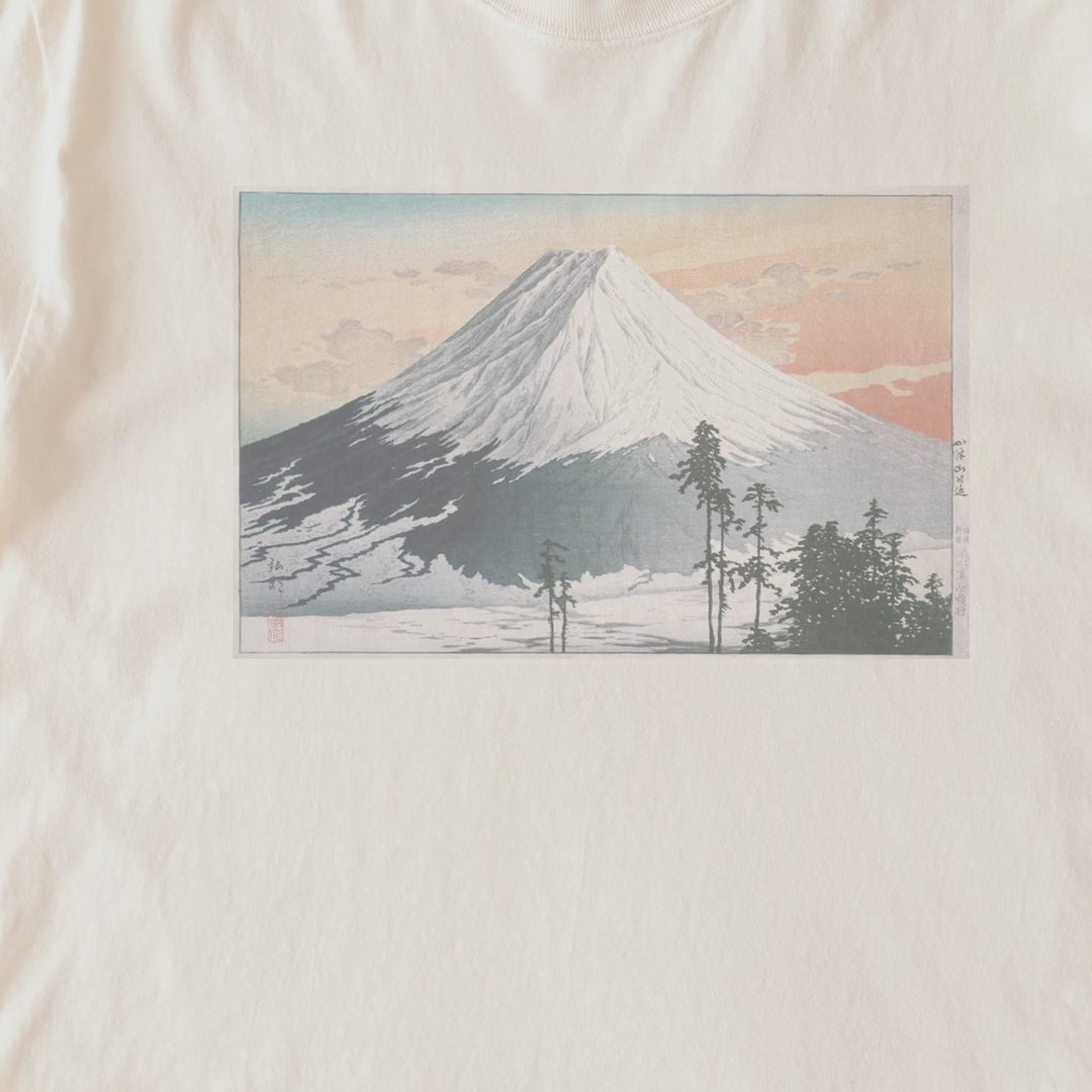 Takahashi Hiroaki (Shōtei) — Katsuyama Neighborhood (ca. 1929–1932) Japanese Woodblock Mount Fuji Tee