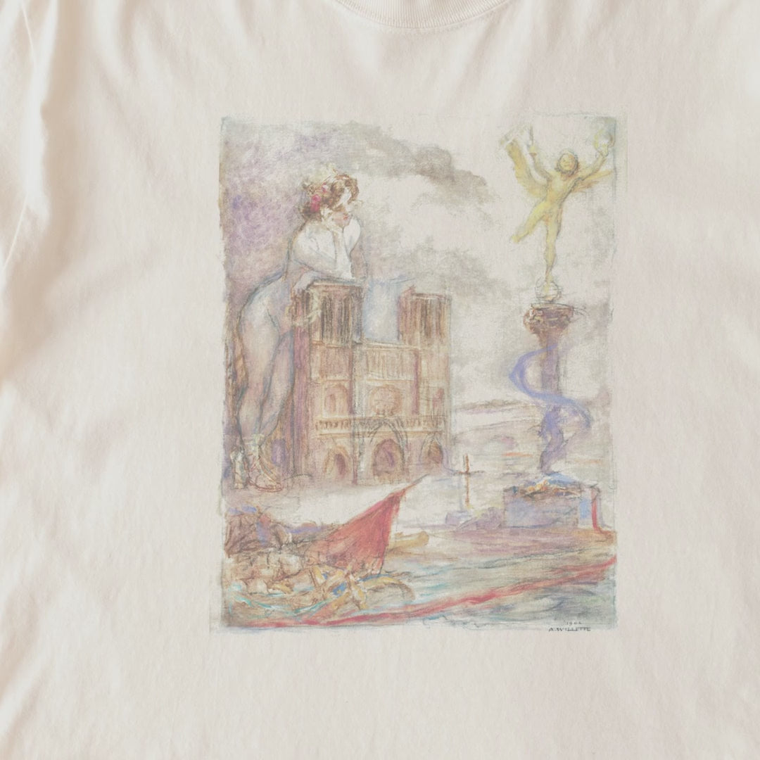 Adolphe Willette — Notre-Dame de Paris (1904) Symbolist Watercolor Art Tee