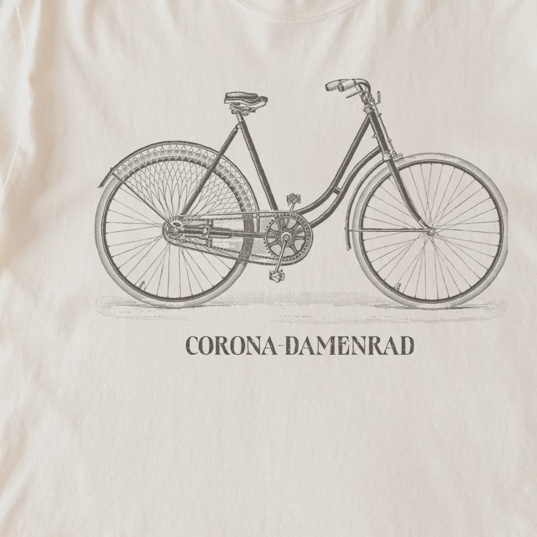 Corona-Damenrad — Antique Bicycle Engraving, Fahrräder I. (Meyers / Bibliographisches Institut, Leipzig)