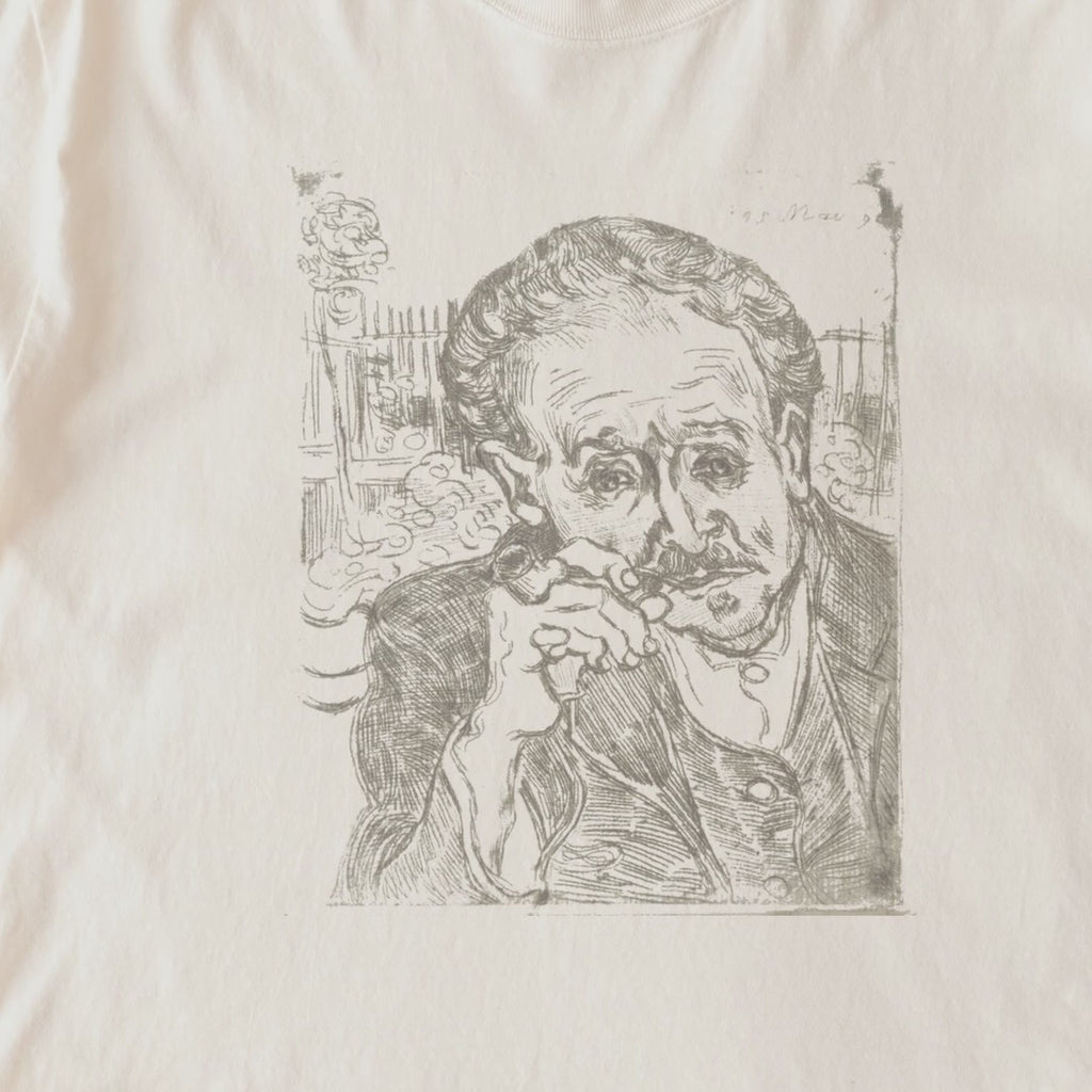 Vincent van Gogh — Portrait of Dr. Gachet, 'L'Homme à la Pipe' (1890) Etching Fine Art Tee