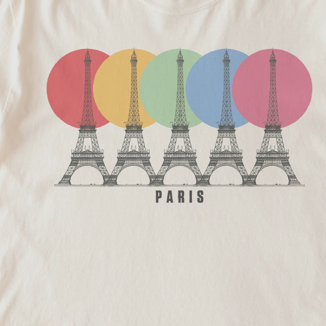 Reimagined Eiffel Tower Engraving (1889) — Pop-Art PARIS Tee